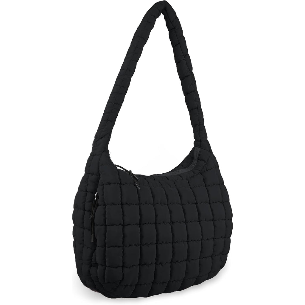 Quilted Puffer Tote Bag Purse Puffy Crossbody Shoulder Bag,Lightweight Nylon Hobo Bag Puffer Carryall Bag For Women Girl