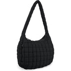 Quilted Puffer Tote Bag Purse Puffy Crossbody Shoulder Bag,Lightweight Nylon Hobo Bag Puffer Carryall Bag For Women Girl