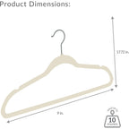 Simplify 10 Super Slim Velvet Huggable Hangers In Ivory