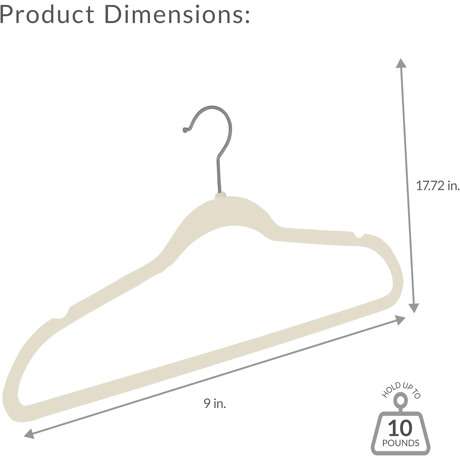 Simplify 10 Super Slim Velvet Huggable Hangers In Ivory