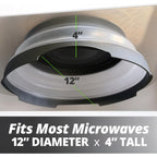 HOVER COVER Magnetic Microwave Splatter Cover with High Power, Strongest Magnetic Grip, Collapsible 12-Inch BPA-Free Food Lid, Vented Plate Guard, Dishwasher Safe, Space-Saving Storage - Black