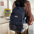 Vttdb Kawaii Backpack With Cute Accessories Casual Aesthetic Daypack Simple Laptop Bag Waterproof Travel Rucksack For Women (Dark Blue)
