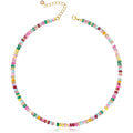 Heishi Style Gemstones/Natural Pearls Beaded Choker Necklace for Women, Handmade Jewelry Gifts for Her