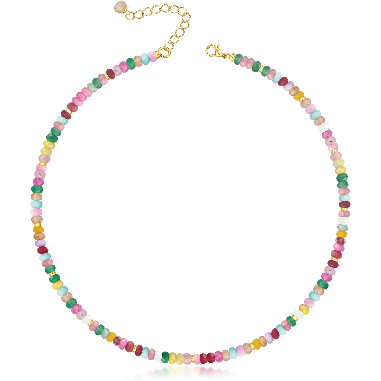 Heishi Style Gemstones/Natural Pearls Beaded Choker Necklace for Women, Handmade Jewelry Gifts for Her