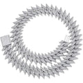 14K Gold Over 925 Silver 20mm Thorn Necklace, Densely Set Moissanite Cuban Chain, Luxurious for Special Celebrations or Achievements,Fathers Day From Wife