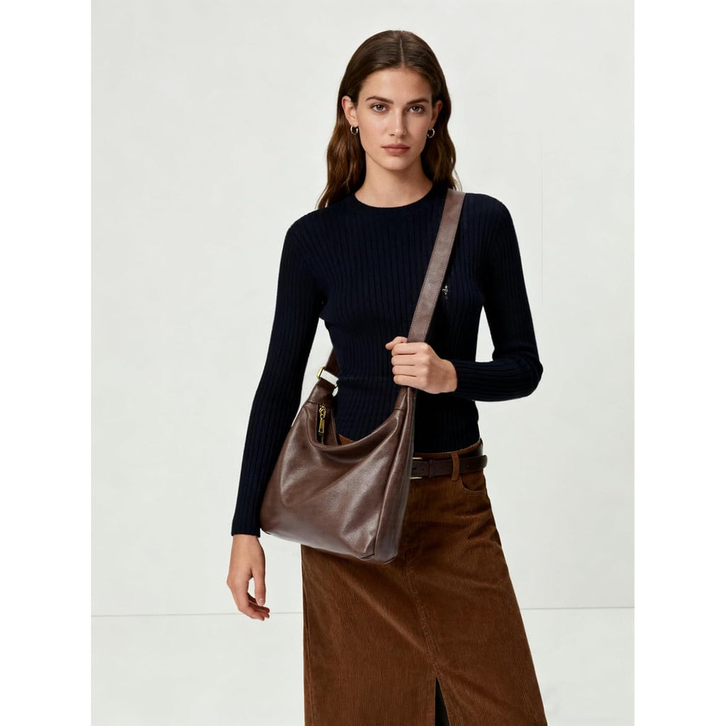 celestina Hobo Bags for Women, Ultra Soft Foldable Vegan Leather Shoulder Handbag, Stylish Slouchy Tote Purses