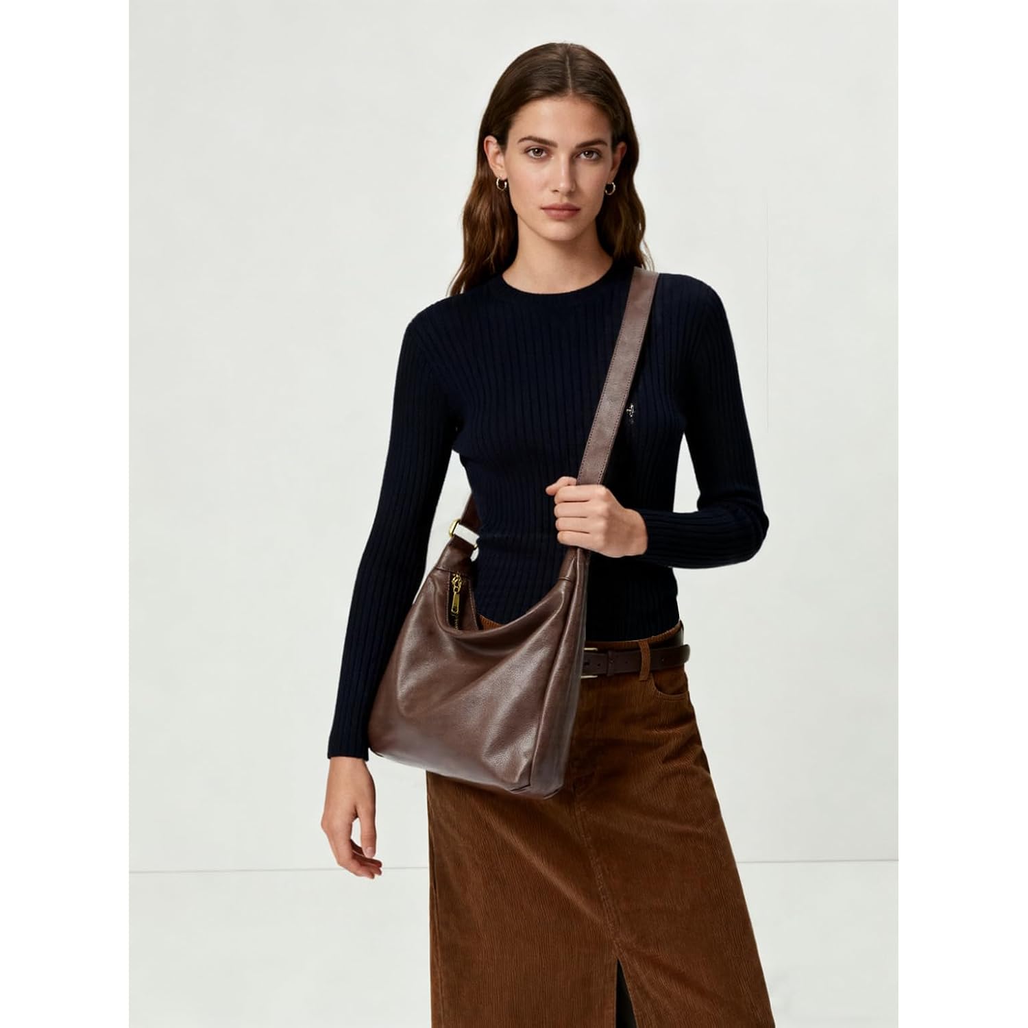 celestina Hobo Bags for Women, Ultra Soft Foldable Vegan Leather Shoulder Handbag, Stylish Slouchy Tote Purses