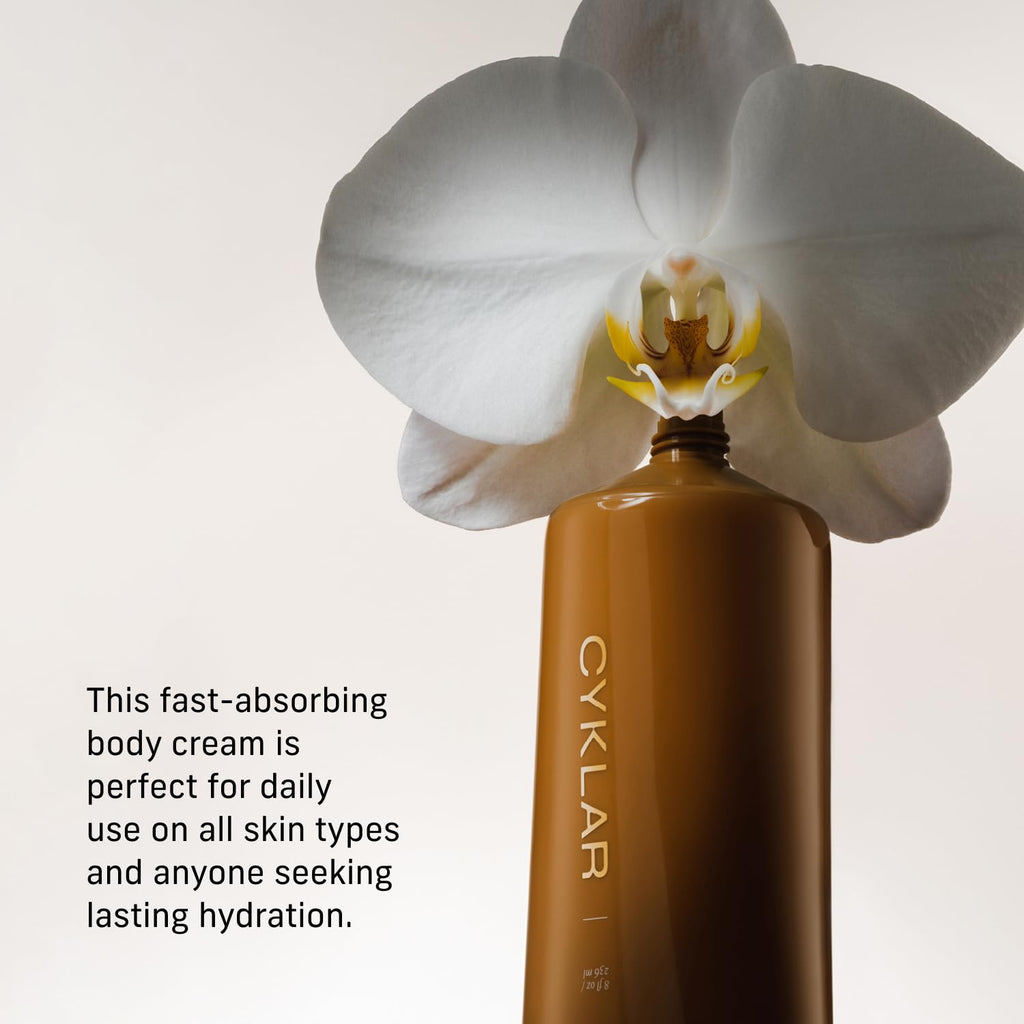 Cyklar Nutrient Rich Body Cream – Vanilla Verve – Non-Greasy Lotion For 48-Hr Moisture – Squalane, Niacinamide & Banana Flower For Hydration & Skin Barrier Support – Dry Skin Moisturizer 8Oz