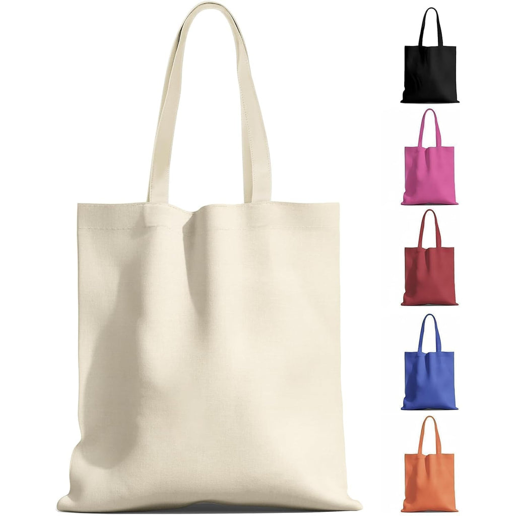 1-200 Pack Available Premium Canvas Reusable Tote Gift Bags,Made Of Natural Canvas With Handle,Work,Diy,Shopping(1 Pack)