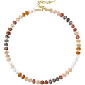 KissYan Beaded Necklaces for Women, Gemstone Bead Boho Choker, Natural Stone Handmade Fashion Autumn Winter Jewelry Gifts