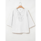 Evaless Boho Tops For Women Blouses Dressy Casual V Neck 3/4 Sleeve Shirts Spring Outfits Trendy Vacation Clothes