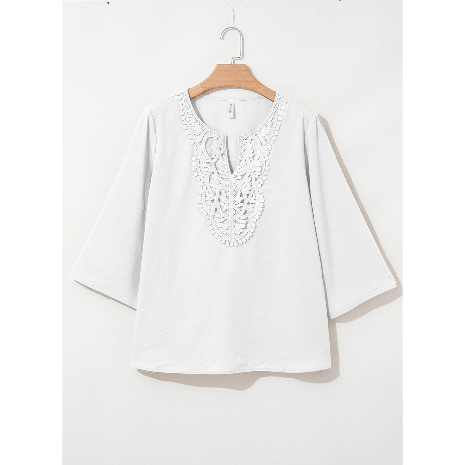 Evaless Boho Tops For Women Blouses Dressy Casual V Neck 3/4 Sleeve Shirts Spring Outfits Trendy Vacation Clothes