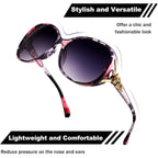 4 Pack Trendy Round Sunglasses For Women Men,Retro Cat Eye Oversized Sun Glasses Uv400 Protection For Outdoor