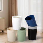 Bathroom Small Trash Can With Trash Bag Plastic Garbage Can Round Waste Basket For Bathrooms, Laundry Room, Kitchens, Offices, Kids Rooms, Dorms, 1.8 Gallons, 3 Pack (White)