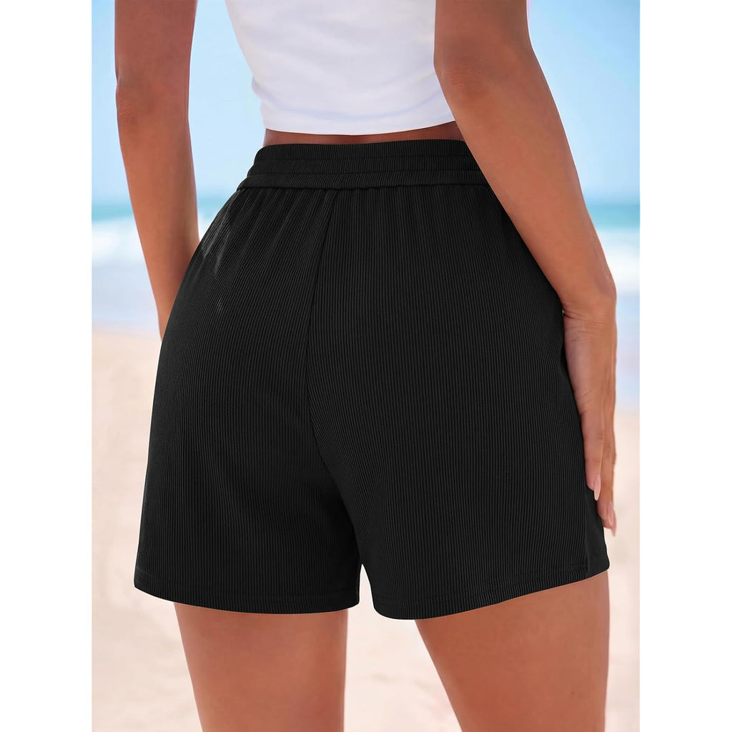 Flowy Summer Shorts for Women High Waisted Wide Leg Knitted Wide Leg Soft Pajama Shorts Women Vacation Outfits