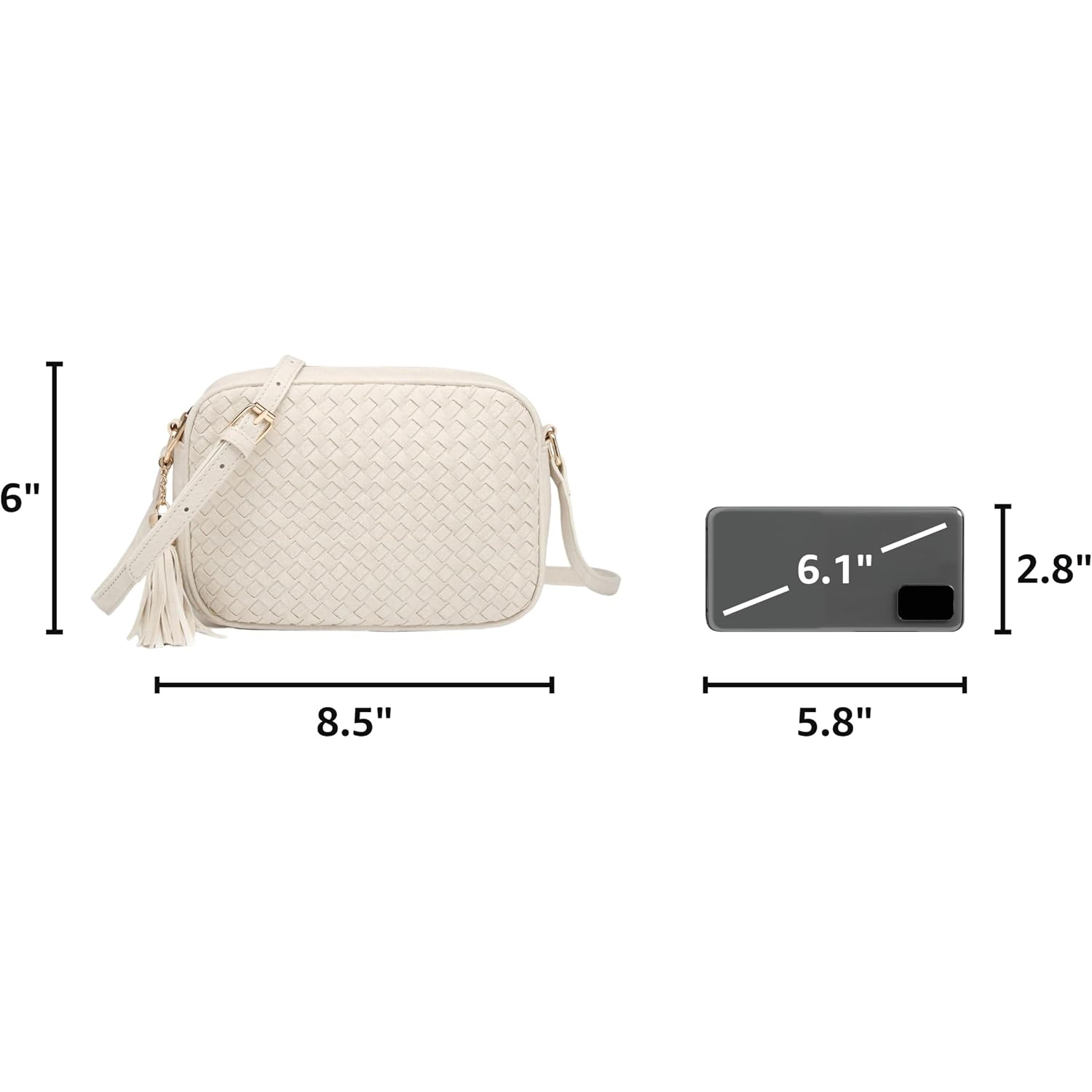 Woven Crossbody Bag, Small Summer Purse And Boho Bag For Women | Vegan Leather, Roomy Space, 2.3L Capacity, Fits Ipad Mini/Long Wallet/Kindle, Versatile For Daily Use/Casual/Date/Office