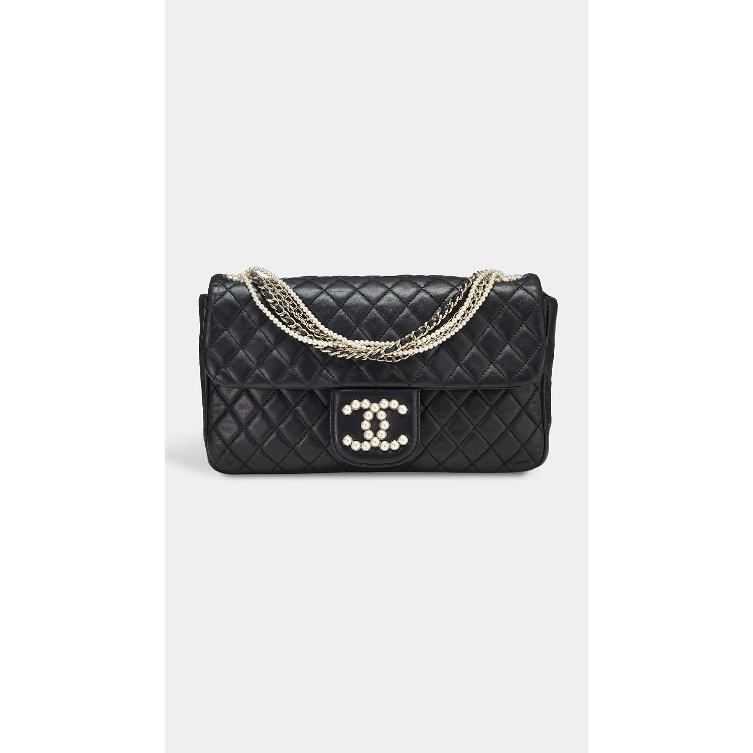Chanel Women'S Pre-Loved Black Lambskin Westminster 10" Bag