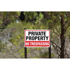 Large No Trespassing Signs Private Property, 10X14 Inch Aluminum, 4 Pack | Rust-Free Aluminum With Uv Print; Weatherproof For Yard, Fence, Gate, Farm, Driveway, And Home Entrance