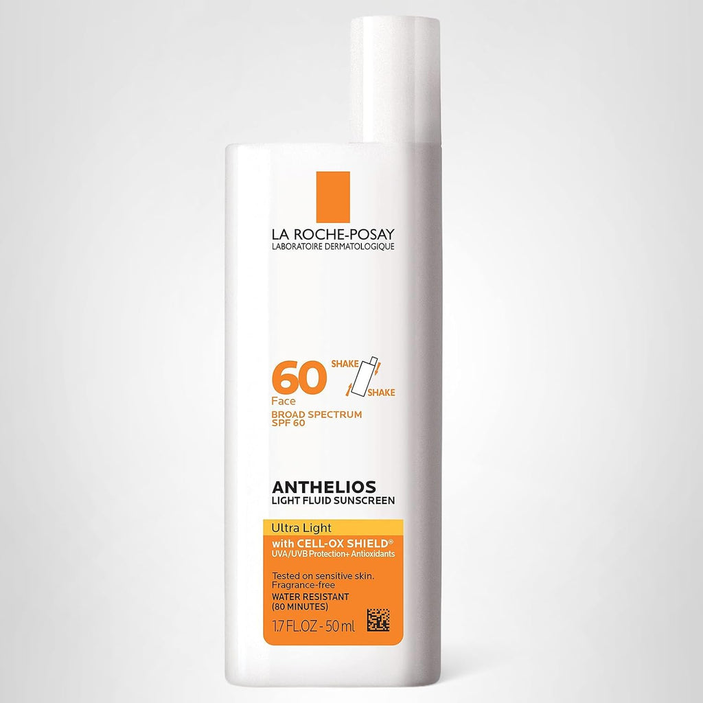 Anthelios Light Fluid Facial Sunscreen Spf 60, Lightweight Sunscreen For Face, Fluid Texture, Broad Spectrum Spf
