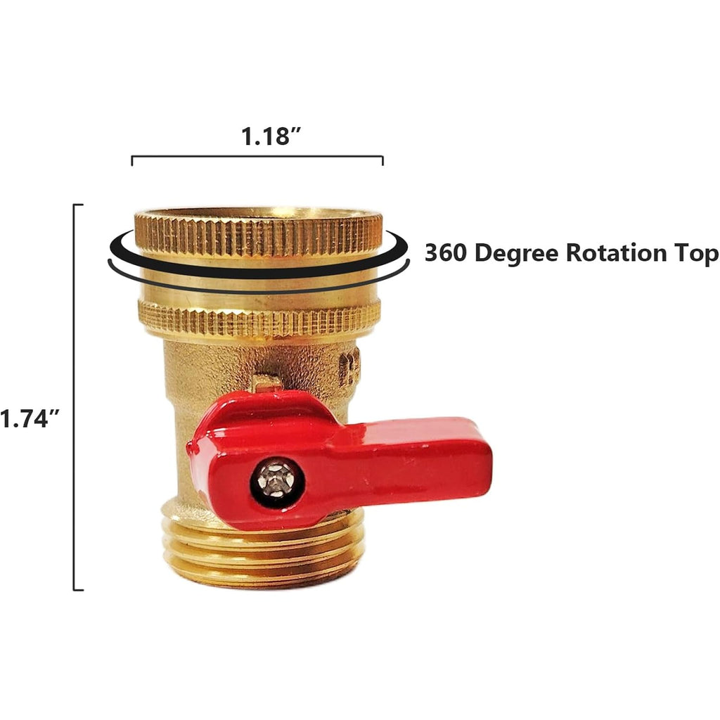 Heavy Duty Brass Shut Off Valve Big Flow,Garden Hose Shut Off Valve For Garden Lawn Irrigatiion Garden Hose Connector Big Handle Easy Turn On Off (2Pcs) +4 Extra Pressure Washers