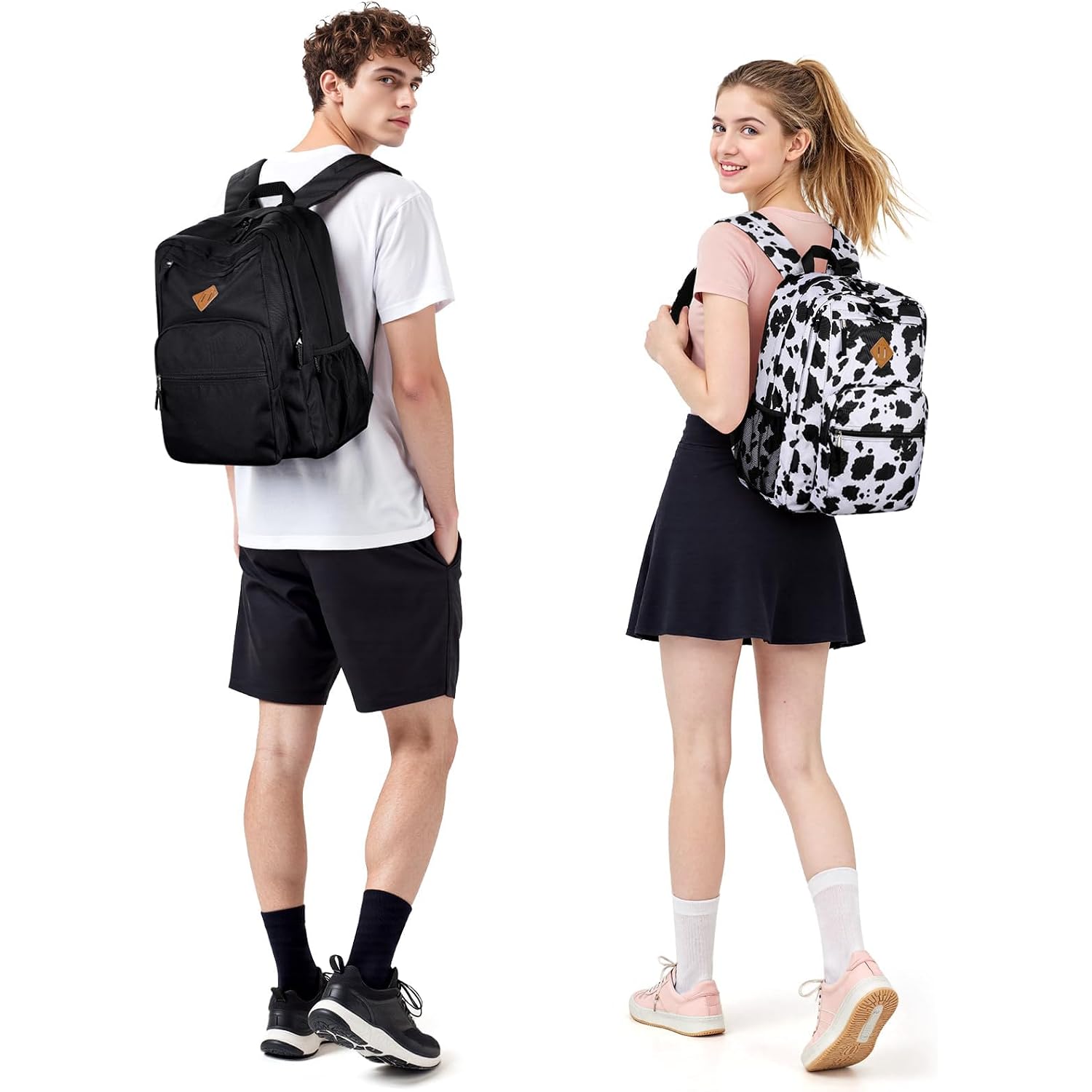 Zorfin 26L Black Backpack For College, And Travel: Water Resistant Bookbag
