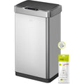 Eko Mirage-T 50 Liter / 13.2 Gallon Touchless Rectangular Motion Sensor Trash Can Or Recycling Bin, Brushed Stainless Steel Finish