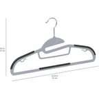 Amazon Basics Space Saving Non-Slip Rubber Coated Plastic Hangers With 360° Swivel Hook, Thin, Gray, Pack Of 50