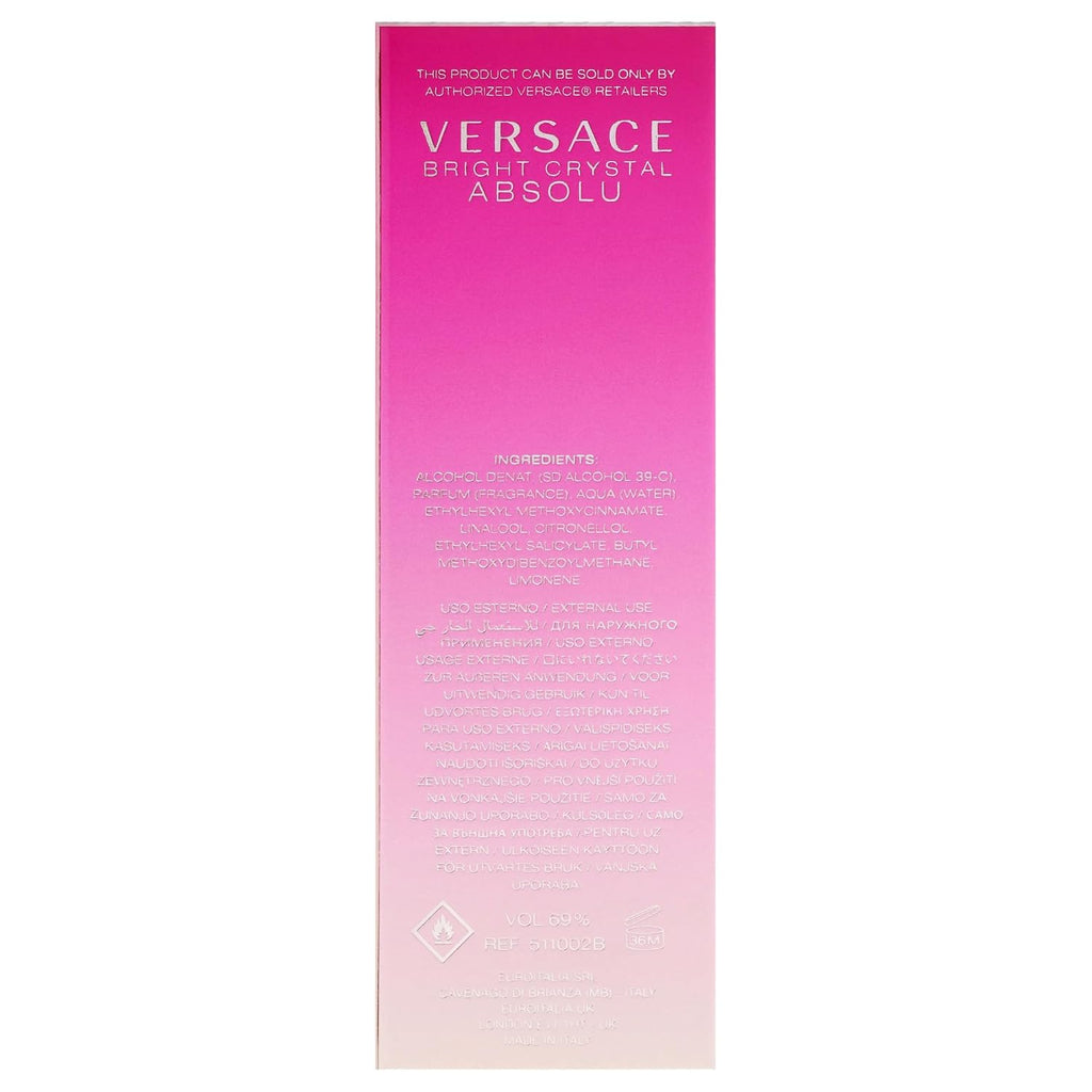 Versace Bright Crystal Absolu Travel Spray .34 Oz / 10 Ml Eau De Parfum Spray