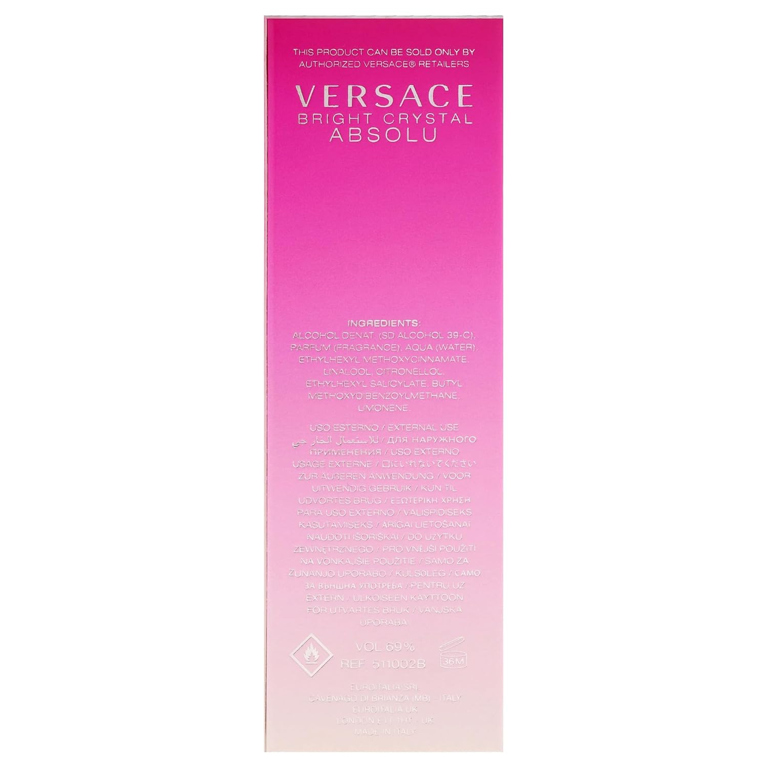 Versace Bright Crystal Absolu Travel Spray .34 Oz / 10 Ml Eau De Parfum Spray