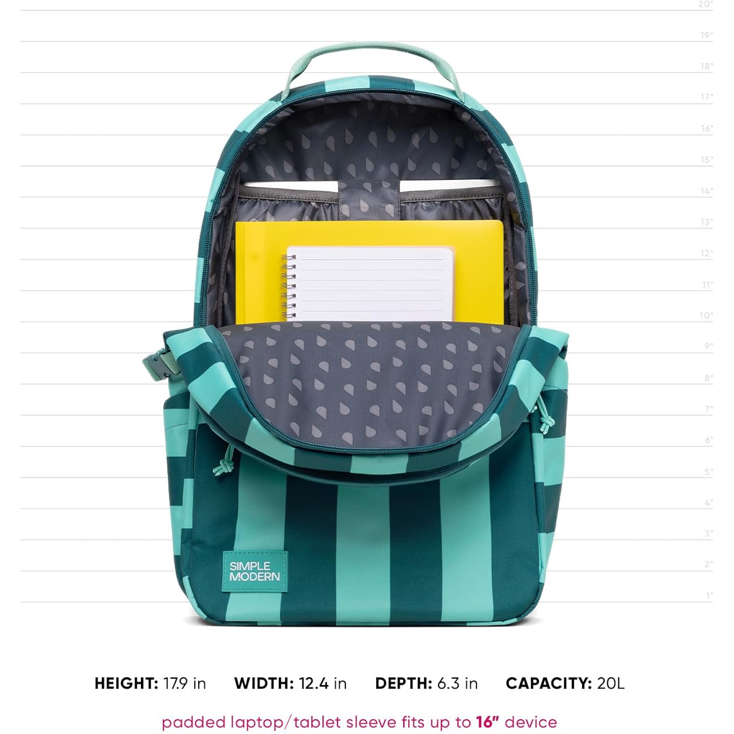 Simple Modern Kids Backpack For School | 20L Laptop Backpack | Multi-Color | Ellis Bookbag For Girls, Boys | Cute Backpack For Middle School, High School, Teens | Sherbet