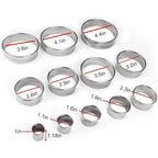 12 Pieces Round Cookie Biscuit Cutter Set,Graduated Circle Pastry Cutters,18/8 Stainless Steel Cookie Cutters And Donut Cutter Ring Molds