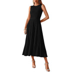 Btfbm Women Tank Midi Dress Summer Crewneck Sleeveless Pleated A Line Business Casual Formal Sweater Spring Dresses 2026