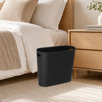 Royfacc Small Trash Can Plastic Bathroom Wastebasket 3.2 Gallon Slim Garbage Container Bin With Handle For Home Kitchen Bathroom Bedroom Office, 2 Pack (Black)
