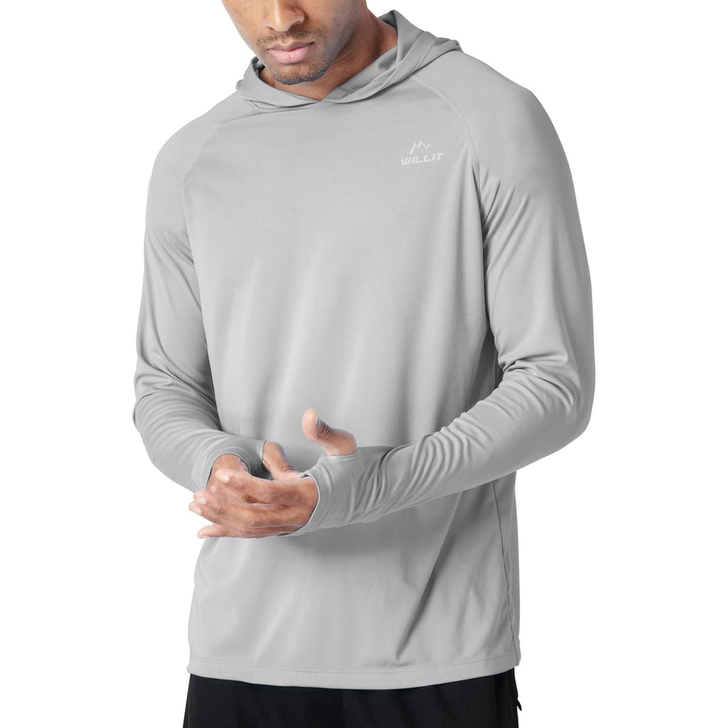 Willit Men'S Upf 50+ Sun Protection Hoodie Lightweight Long Sleeve Fishing Shirt Loose Fit Swim Rash Guard