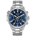 Bulova Men'S Marine Star Series B Stainless Steel 6-Hand Chronograph Quartz Watch, Blue Dial Style: 96B256