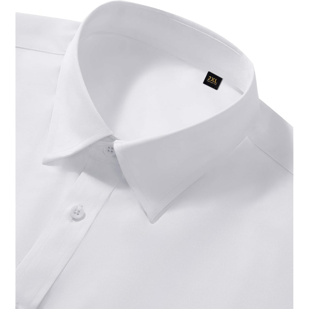 Men'S Dress Shirts Long Sleeve Stretch Wrinkle Free Wedding Formal Business Button Down Shirt