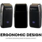 Supreme Trimmer Crunch Lite STF600 | Professional Double Foil Shaver for Men | Cordless & Corded, 60 Min Runtime, Hidden LED Display | Barber Face & Head Finishing Razor