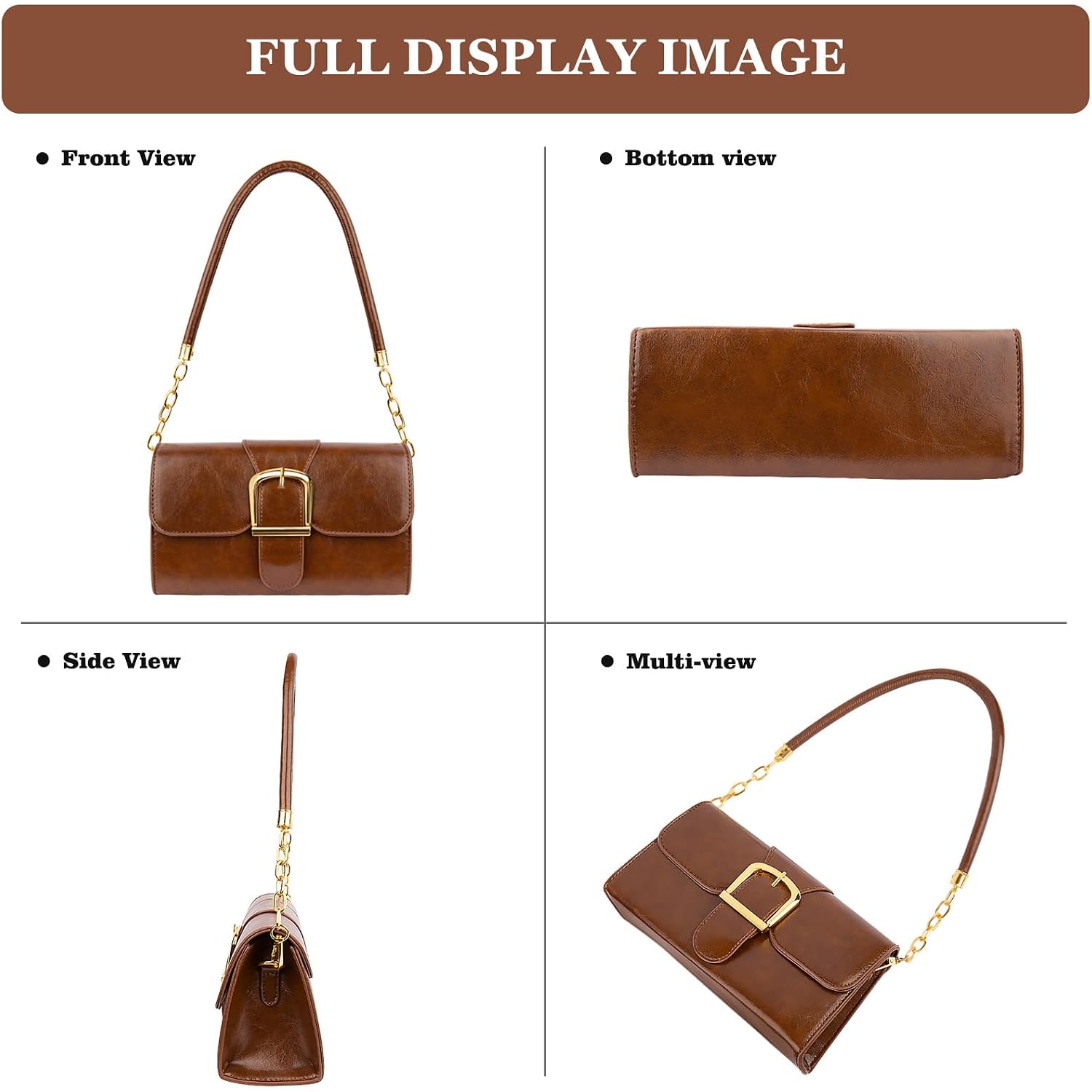 Shoulder Bag For Women, Vegan Leather Classic Crossbody Purses Handbags, Trendy Hobo Bag Tote Purses For Women