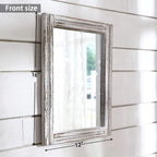Aazzkang Wall Mirror Wood Framed Rustic Hanging Mirrors Rectangle Small | Decorative For Bedroom Bathroom Living Room Entryway Farmhouse