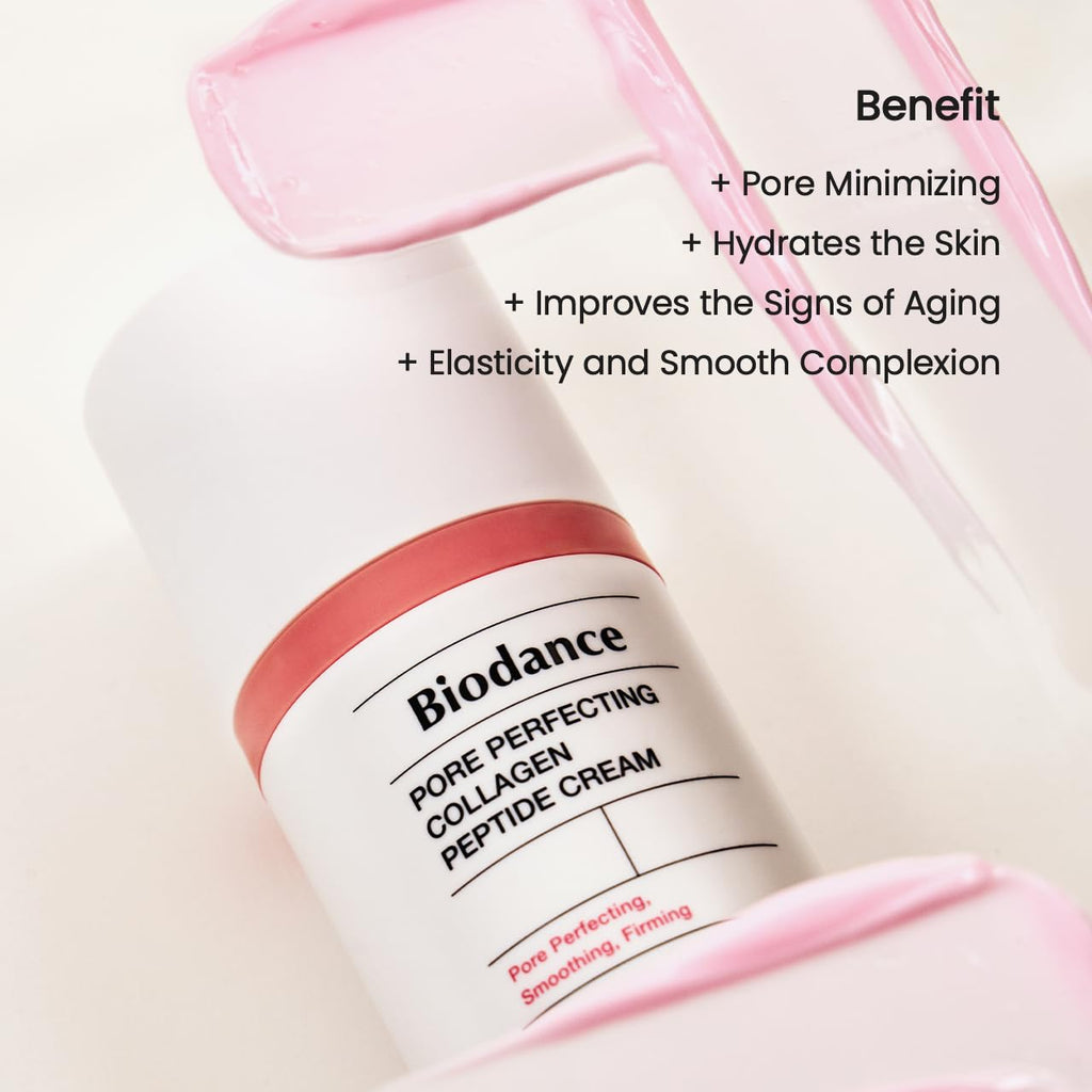Biodance Pore Perfecting Collagen Peptide Cream, Hydrating, Plumping, Pore Care, Firming Facial Moisturizer, Korean Skin Care, Self Care Gifts For Women | 1.69 Fl. Oz.