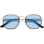 SOJOS Square Polarized Sunglasses for Women Men Small Hexagonal Polygon Shades SJ1072 Light Blue
