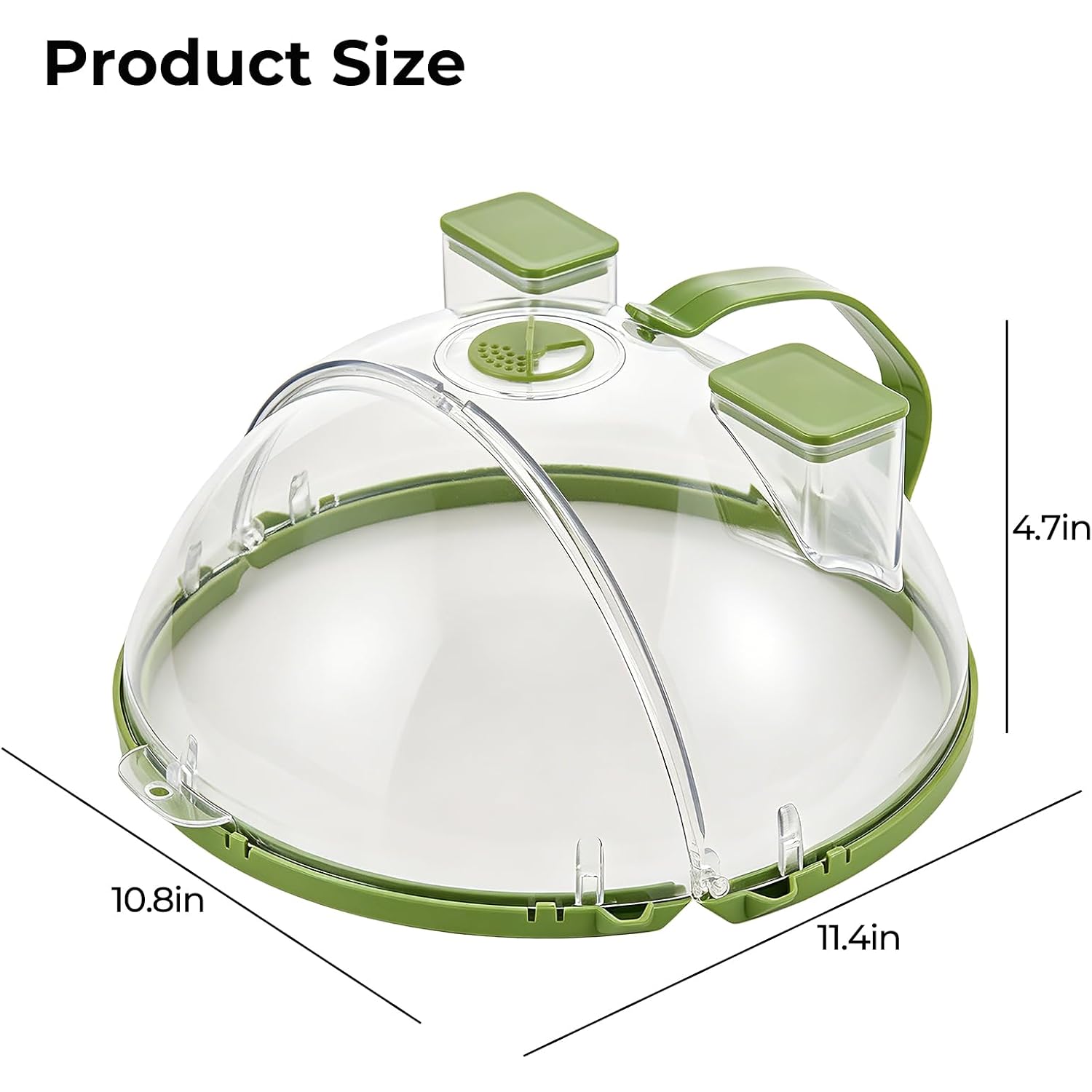 Uforu Microwave Splatter Cover With Water Steamer,Upgraded Foldable 10 Inch Microwave Cover For Food,Clear Plastic Plate Cover With Handle,Space-Saving Splatter Guard For Microwave