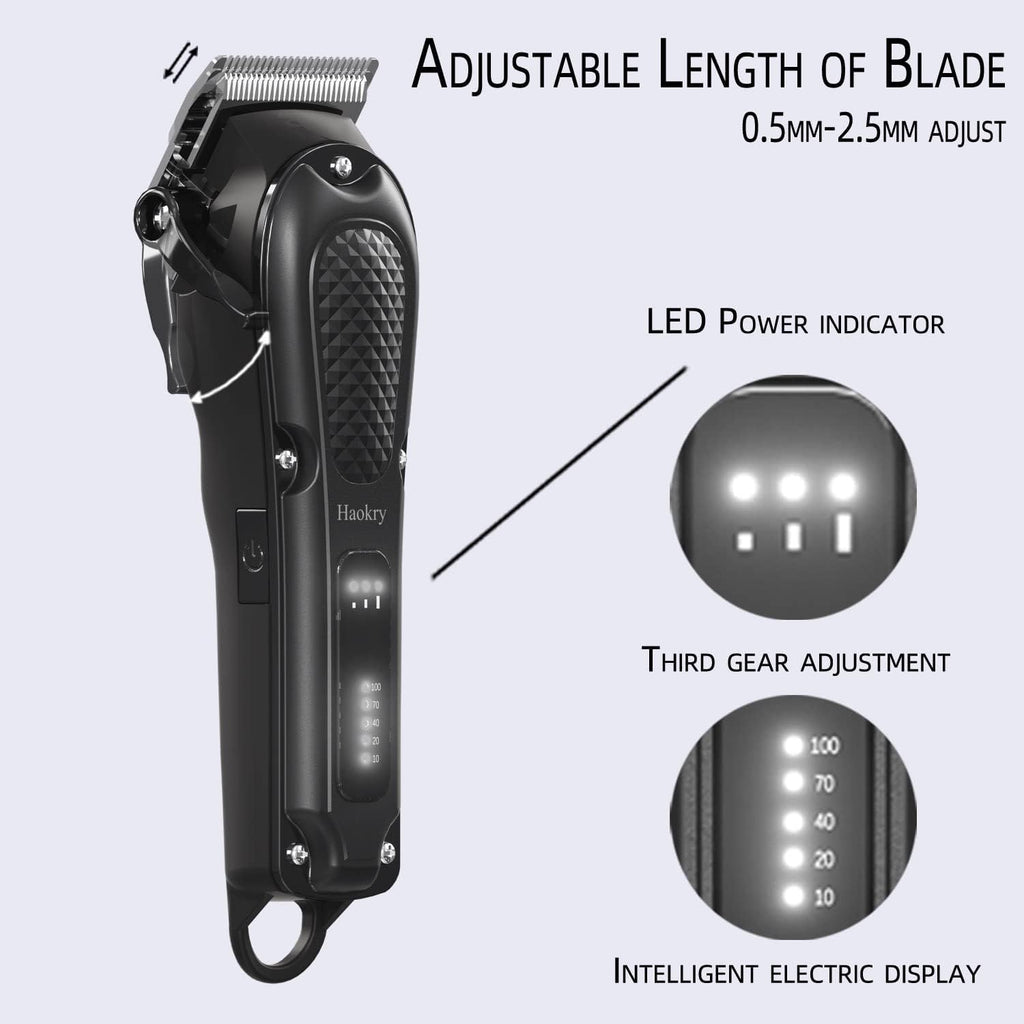 Hair Clippers For Men Professional - Cordless&Corded Barber Clippers For Hair Cutting & Grooming Rechargeable Beard Trimmer
