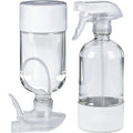 2 Pack 360° Glass Spray Bottles With Silicone Sleeve, 16 Oz Empty Refillable Containers With Adjustable Spray Nozzles, Spray Bottles For Hair, Cleaning Solutions And Plants White