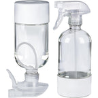 2 Pack 360° Glass Spray Bottles With Silicone Sleeve, 16 Oz Empty Refillable Containers With Adjustable Spray Nozzles, Spray Bottles For Hair, Cleaning Solutions And Plants White