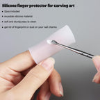 Fcozpjk Nail Art Sculpture Pen, 3PCS Double-head Stainless Steel 3D Gel Art Sculpting Pens Dotting Tools Acrylic Powder Flower Design Carving Modeling for Builder Gel Chrome Powder Applicator Manicure