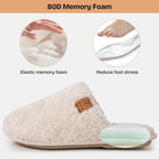 Everfoams Women'S Fuzzy Slippers Warm Cozy Memory Foam Indoor House Shoes