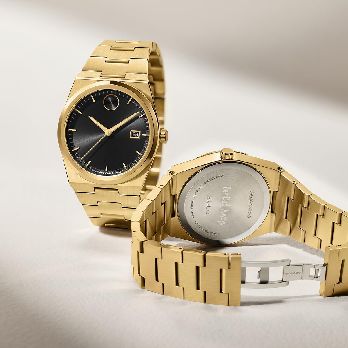 Movado Bold Quest Men'S Sport Watch - Swiss Quartz Movement, Stainless Steel Link Bracelet - 5 Atm Water Resistance - Luxury Fashion Timepiece For Him - 40Mm