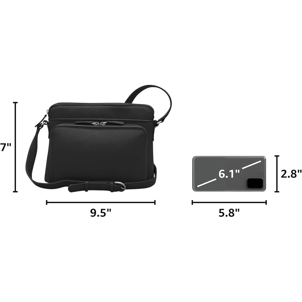 Ili New York Genuine Leather Crossbody Bags For Women - Premium Rfid Blocking Shoulder Bag Organizer With Adjustable Strap