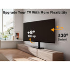 Perlegear Universal Swivel TV Stand Base for 32–70 inch TVs, Height Adjustable Table Top TV Stand Mount with Tilt, Tempered Glass Base, Holds up to 88 lbs